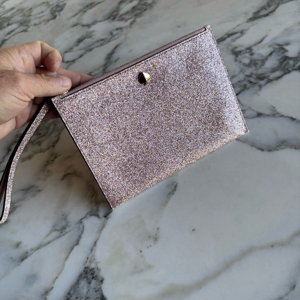 Kate Spade Burgess Court Small Rose Glitter Wristlet